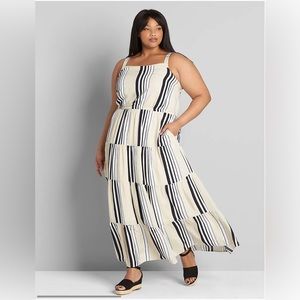 Lane Bryant striped Square-Neck Tiered
Maxi Dress 20p
